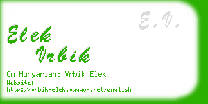 elek vrbik business card